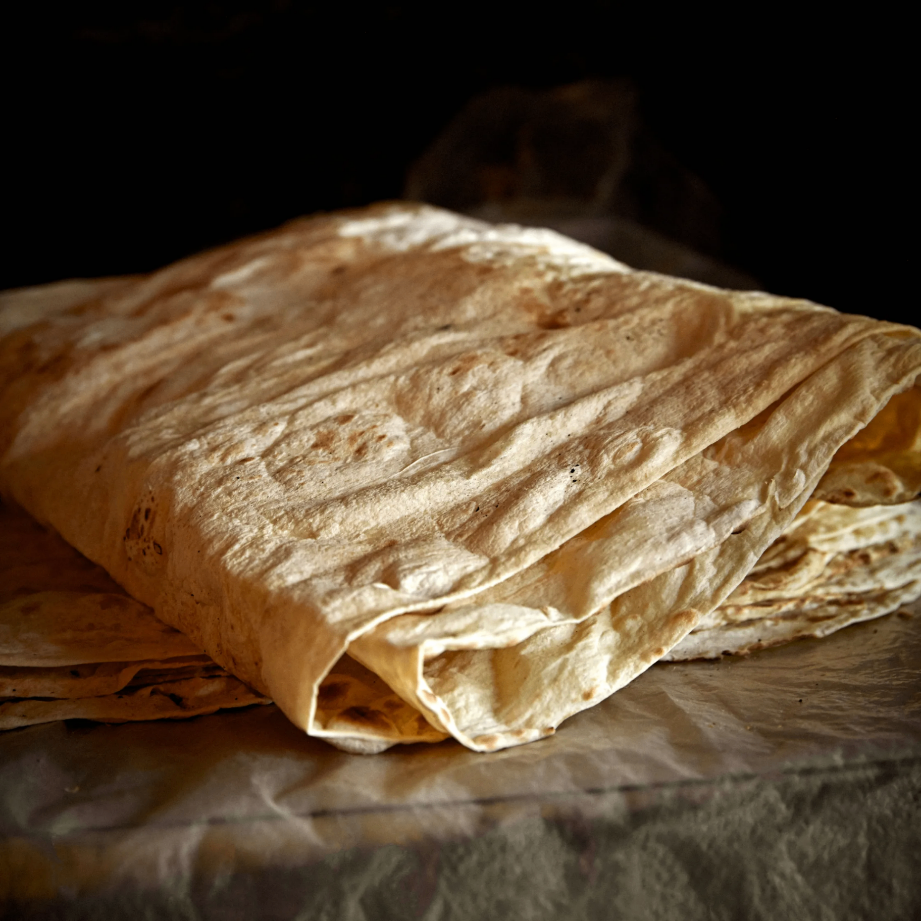 Fresh Armenian lavash flatbread